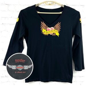 🏍 |•HARLEY-DAVIDSON•| Black Long Sleeve Top St. Cloud Minnesota